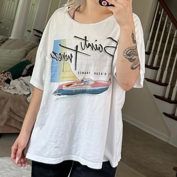 Princess Polly oversized white graphic tee Saint Tropez - Picture 7 of 12